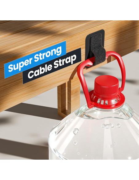 Organizador de Cables Fansto Negro, 20 Pares, Autoadhesivo