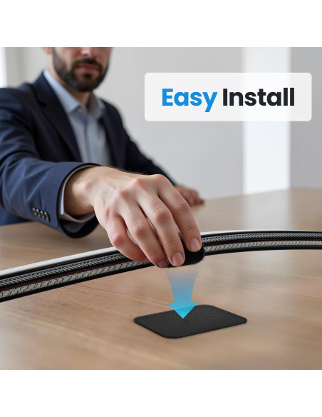 Organizador de Cables Fansto Negro, 20 Pares, Autoadhesivo