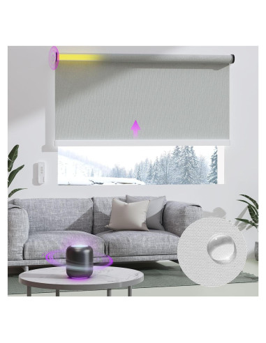 Persianas enrollables motorizadas Astomi 102x102 cm vinilo gris