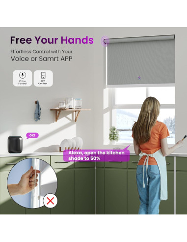 Persianas enrollables motorizadas Astomi 102x102 cm vinilo gris