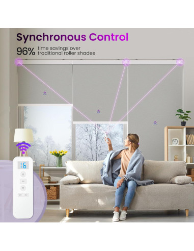 Persianas enrollables motorizadas Astomi 102x102 cm vinilo gris