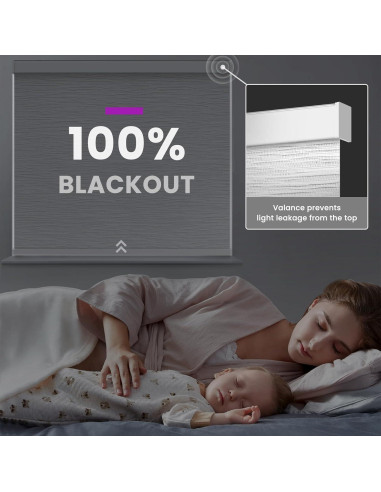 Persianas enrollables motorizadas Astomi 102x102 cm vinilo gris
