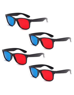 Gafas 3D Anáglifas Rojas y Azules Fansoftiks - 4 Piezas
