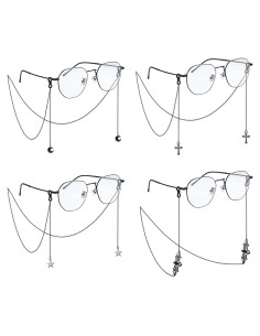 Cadena de Gafas Gótica 4 Pcs Acero Inoxidable 80 cm Negro