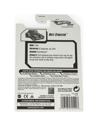 Hot Wheels Reg Neet Streeter 2009 1:64 Escala Coleccionable
