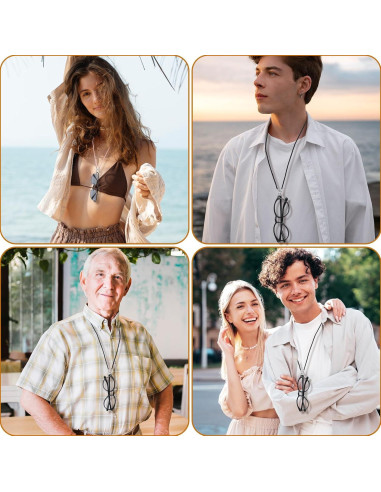 Soportes para Gafas Alrededor del Cuello 4 Pcs Nylon Metal