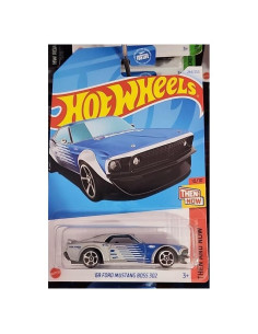 Hot Wheels 69 Ford Mustang Boss 302 1:64 Exclusivo Plata/Azul