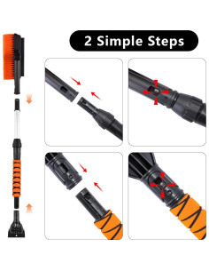 Raspador de Hielo y Cepillo de Nieve VOCAON 79.9 cm Naranja 2