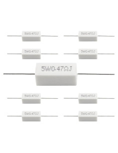 10 Resistores Cerámicos 5W 0.47 Ohm Qjaiune - Alta Calidad