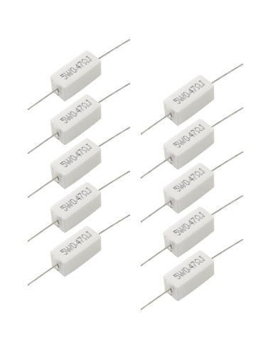 10 Resistores Cerámicos 5W 0.47 Ohm Qjaiune - Alta Calidad
