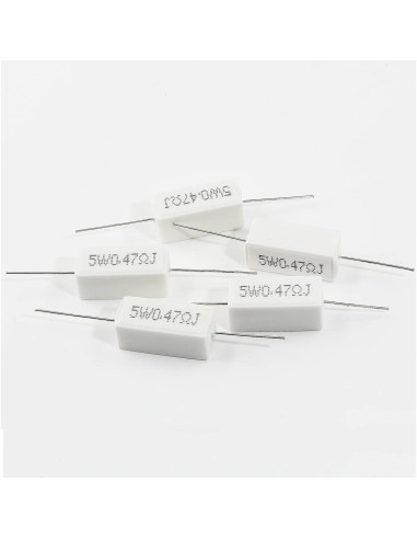 10 Resistores Cerámicos 5W 0.47 Ohm Qjaiune - Alta Calidad