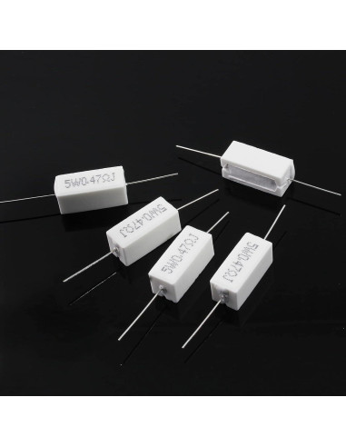 10 Resistores Cerámicos 5W 0.47 Ohm Qjaiune - Alta Calidad