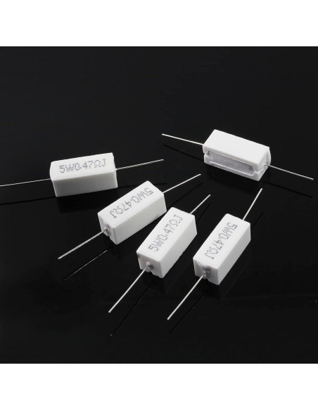 10 Resistores Cerámicos 5W 0.47 Ohm Qjaiune - Alta Calidad
