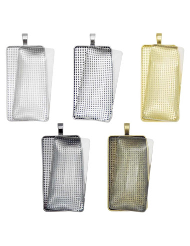 Kit 10 Sets Bandejas Colgantes Bezel Aleación Joyería DIY