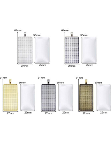 Kit 10 Sets Bandejas Colgantes Bezel Aleación Joyería DIY