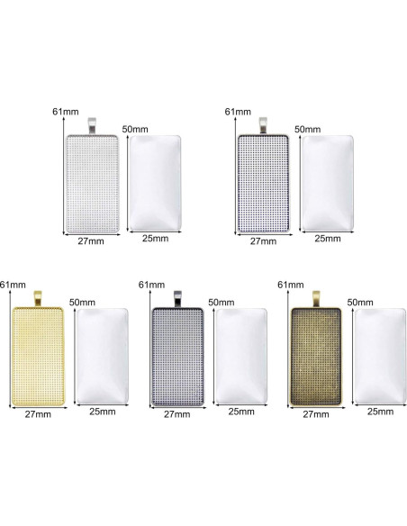 Kit 10 Sets Bandejas Colgantes Bezel Aleación Joyería DIY