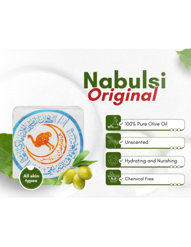 Jabón de Aceite de Oliva Virgen Nabulsi 100% Puro 167g