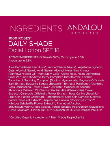 Andalou Naturals Loción Facial Diaria SPF 18 80 ml - Piel Sensible