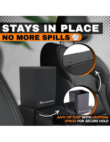 Basurero para Autos Haussimple Mediano Negro a Prueba de Fugas