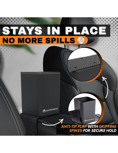 Basurero para Autos Haussimple Mediano Negro a Prueba de Fugas