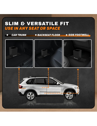 Basurero para Autos Haussimple Mediano Negro a Prueba de Fugas