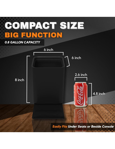 Basurero para Autos Haussimple Mediano Negro a Prueba de Fugas