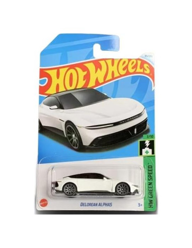 Hot Wheels Delorean Alpha5 Blanco 1:64 HW Green Speed 7/10