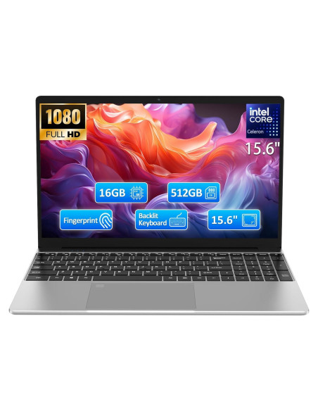 Laptop Molegar 15.6" FHD, 16GB RAM, 512GB SSD, Plata