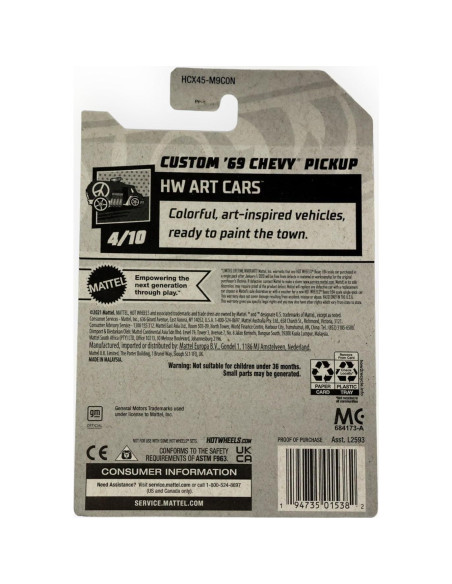 Hot Wheels Custom '69 Chevy 2022 - Art Cars Azul 4/10