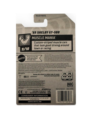 Hot Wheels 1969 Shelby GT 500 Escala 1:64 Púrpura