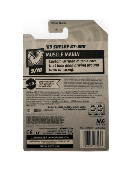 Hot Wheels 1969 Shelby GT 500 Escala 1:64 Púrpura