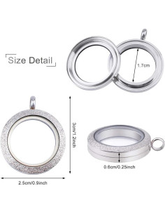 Set de 4 Colgantes de Acero Inoxidable WANDIC 25mm 2