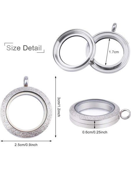 Set de 4 Colgantes de Acero Inoxidable WANDIC 25mm Set de 4 Colgantes de Acero Inoxidable WANDIC 25mm