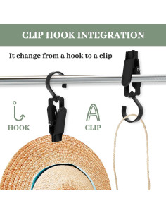 Paquete de 10 Pinzas de Plástico LALALIVABLE con Ganchos Giratorios 2