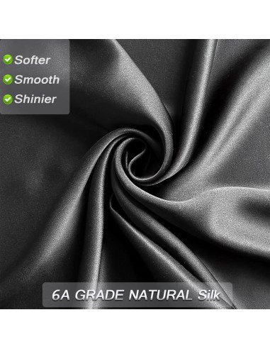 Funda de Almohada de Seda Negra NYCCTOKE Estándar 51x66 cm