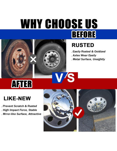 Cubiertas de Tuercas Cromadas ABS 33mm Cabtherlyn - Paquete de 20