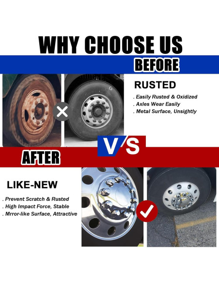 Cubiertas de Tuercas Cromadas ABS 33mm Cabtherlyn - Paquete de 20