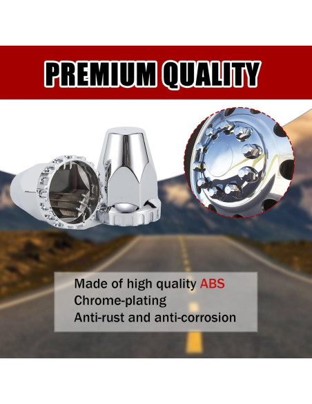 Cubiertas de Tuercas Cromadas ABS 33mm Cabtherlyn - Paquete de 20