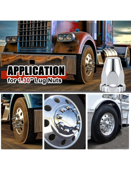 Cubiertas de Tuercas Cromadas ABS 33mm Cabtherlyn - Paquete de 20