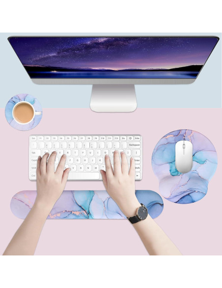 Alfombrilla Ergonómica Lvtree con Reposamuñecas y Posavasos Alfombrilla Ergonómica Lvtree con Reposamuñecas y Posavasos