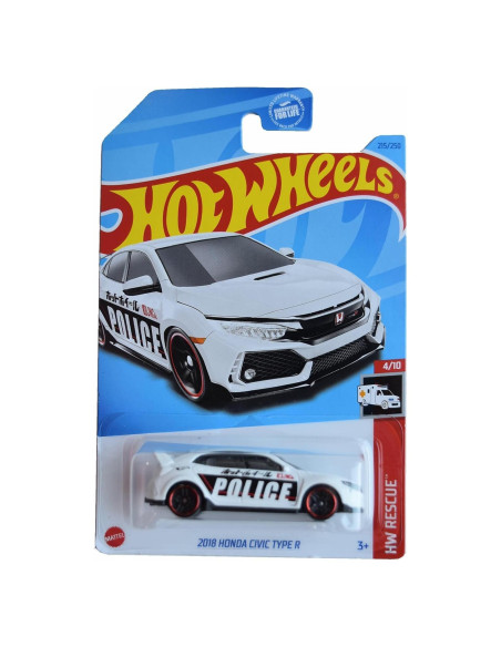 Hot Wheels Honda Civic Type R 2018 Escala 1:64 Blanco