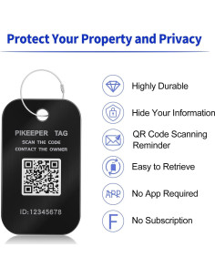 Etiqueta de Equipaje Inteligente PIKEEPER - Aluminio Negro 8x4 cm 2