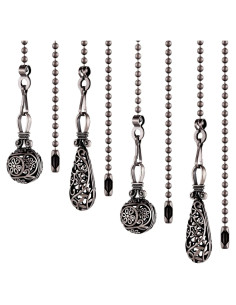 4 Cadenas de Tirar para Ventilador de Techo Yaomiao 34 cm Cobre Negro