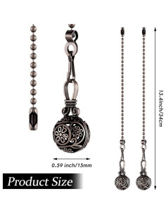 4 Cadenas de Tirar para Ventilador de Techo Yaomiao 34 cm Cobre Negro 2