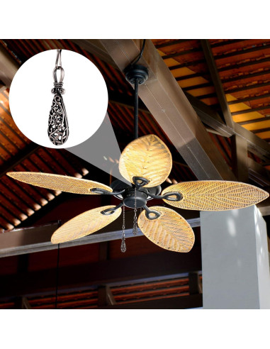 4 Cadenas de Tirar para Ventilador de Techo Yaomiao 34 cm Cobre Negro