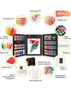 Kit de Arte iBayam 222 Piezas con Caballete y Suministros 2