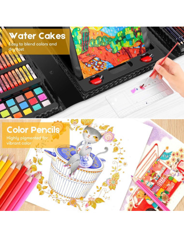 Kit de Arte iBayam 222 Piezas con Caballete y Suministros