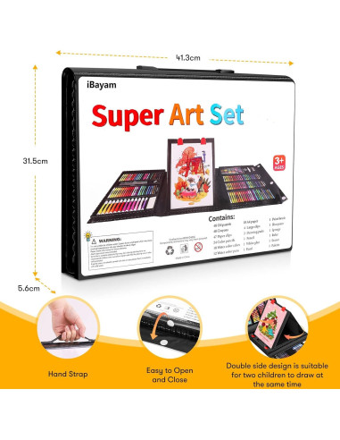 Kit de Arte iBayam 222 Piezas con Caballete y Suministros