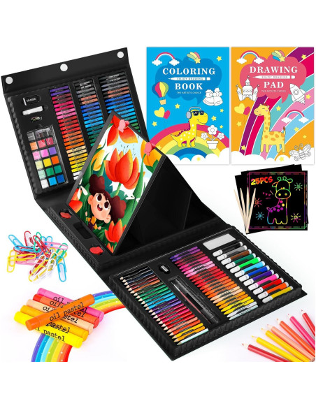 Kit de Arte iBayam 222 Piezas con Caballete y Suministros