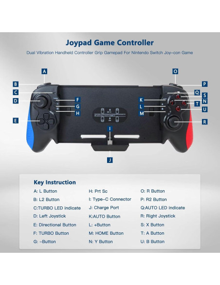 Controlador con cable BSDLIET para Nintendo Switch Type-C